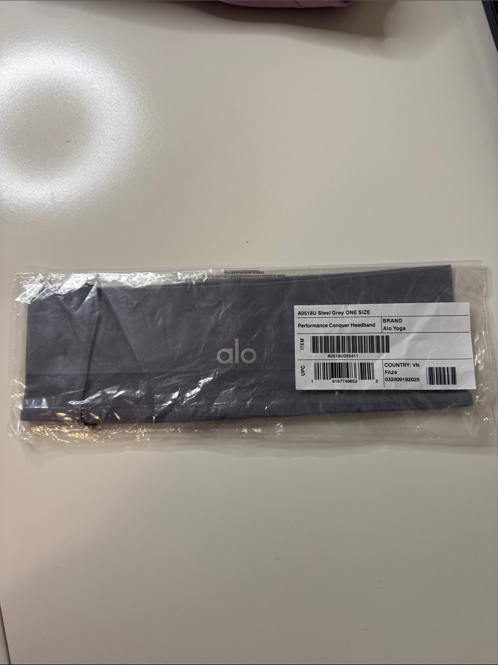 ALO Steel Gray Performance Conquer Headband NEW
